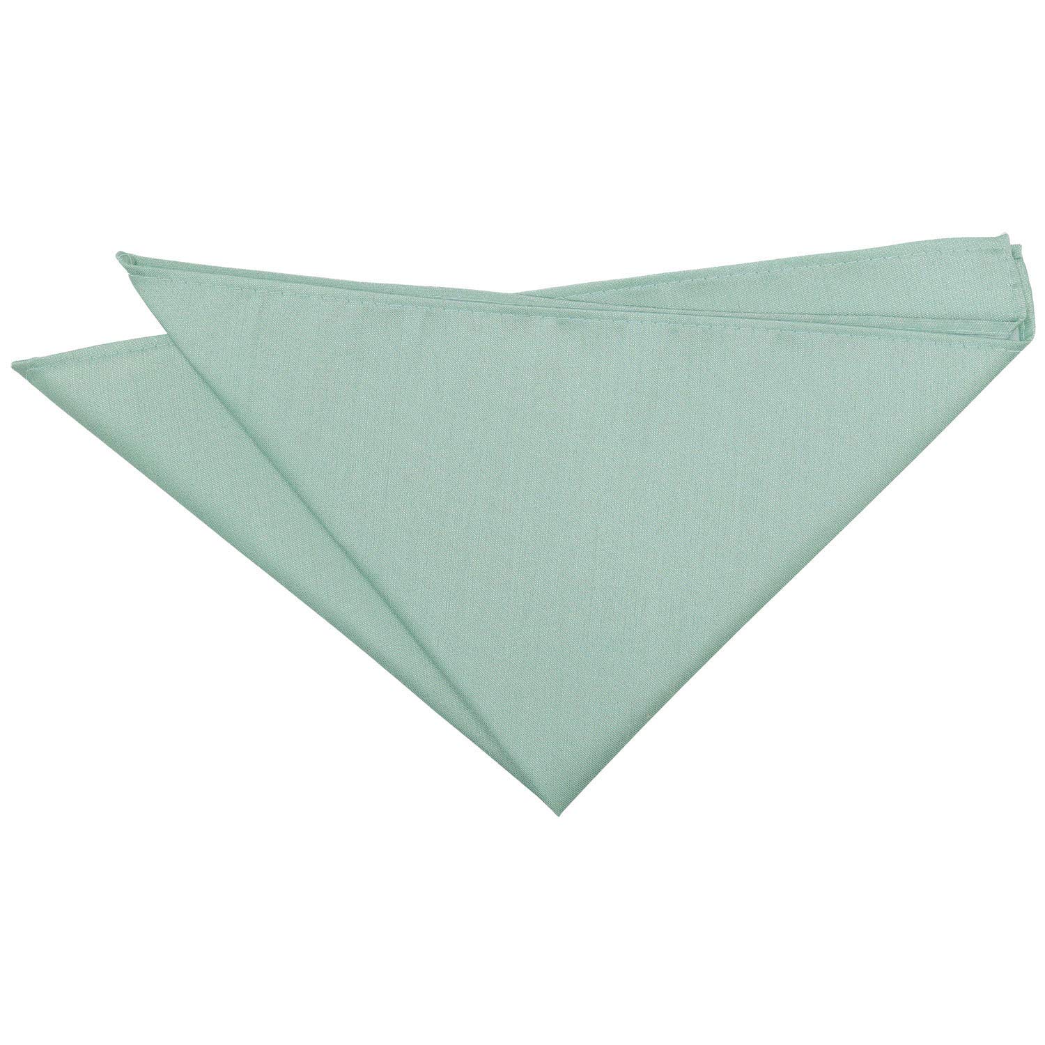 DQT Mens Plain Shantung Pocket Square - Wedding, Business & Formal Suit Handkerchief - Dusty Green