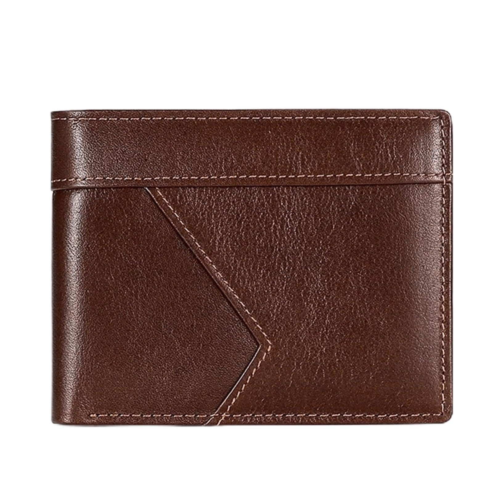 Portefeuille homme en cuir véritable au style rétro européen et américain