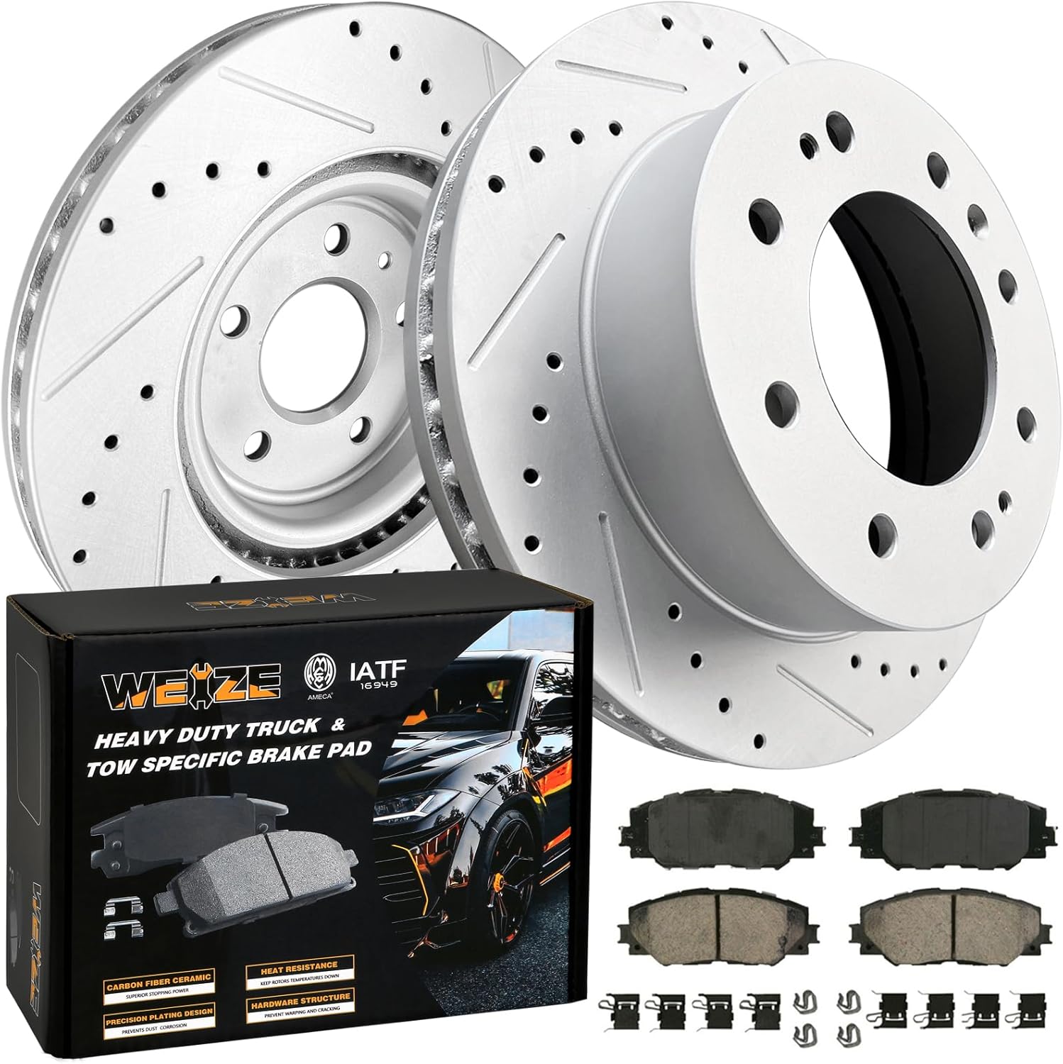 WEIZE Front Truck & Tow Brake Kit for Chevy/GMC Silverado/Sierra