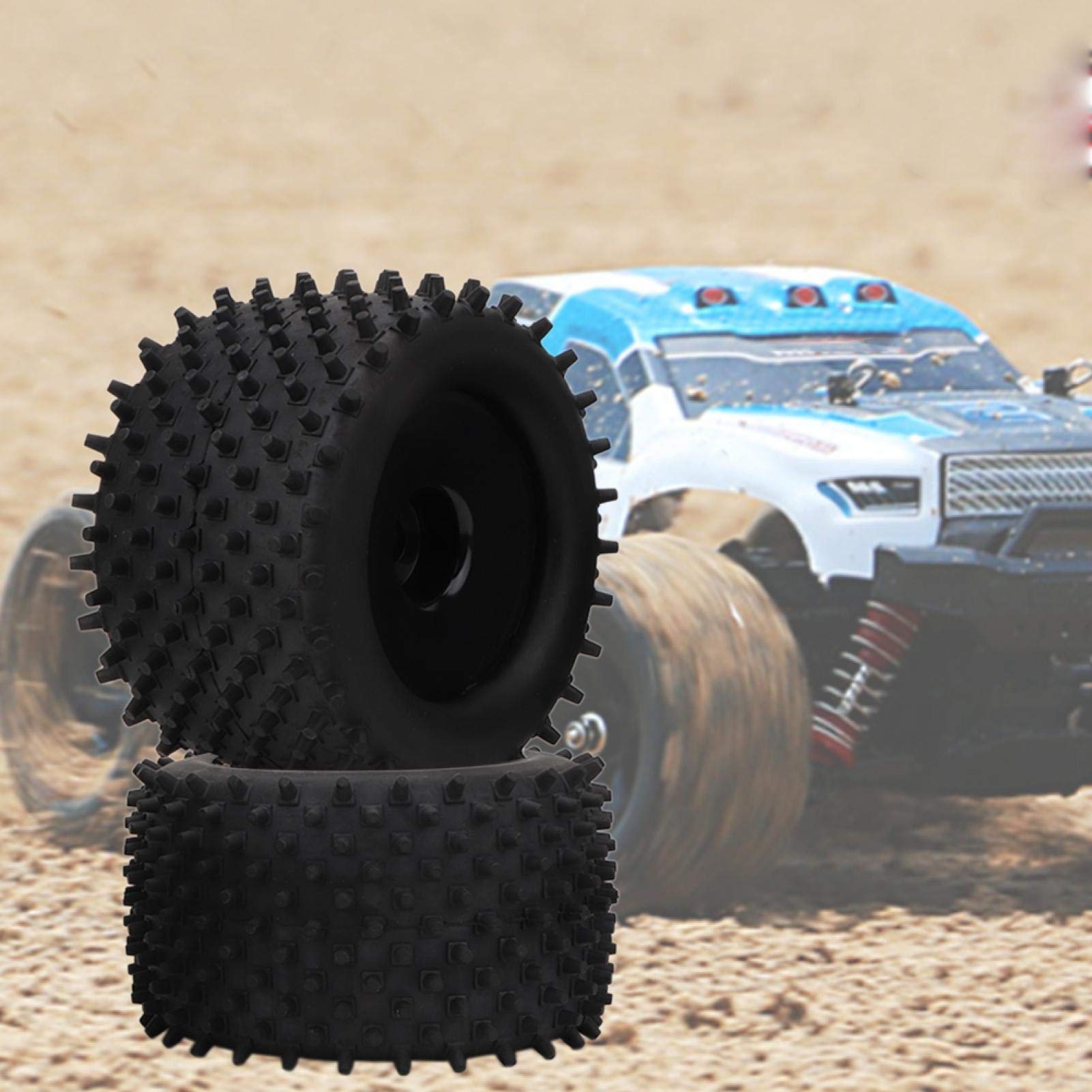 Neumático de Coche RC, neumático de Goma de 155 mm Piezas de Mejora de Rueda de Cubo de 82 mm para Monster Truck 1/8 RC Racing Car