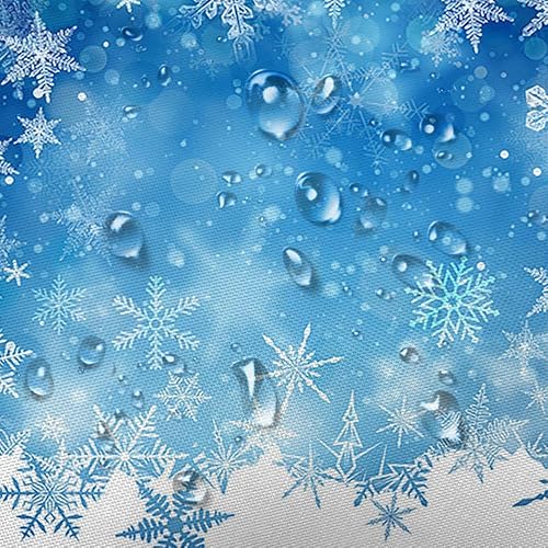 Miniatura 9 de NYMB Cortina de ducha de Navidad con copos de nieve, invierno, gris, blanco, para vacaciones, de tela, para baño, decoración con ganchos, 69 x 75