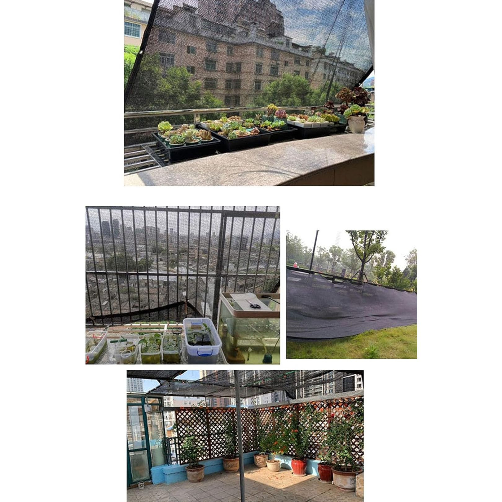 Filet d'ombrage de Jardin 5x5m 4 pôles 60-70% Résistant aux UV avec œillets