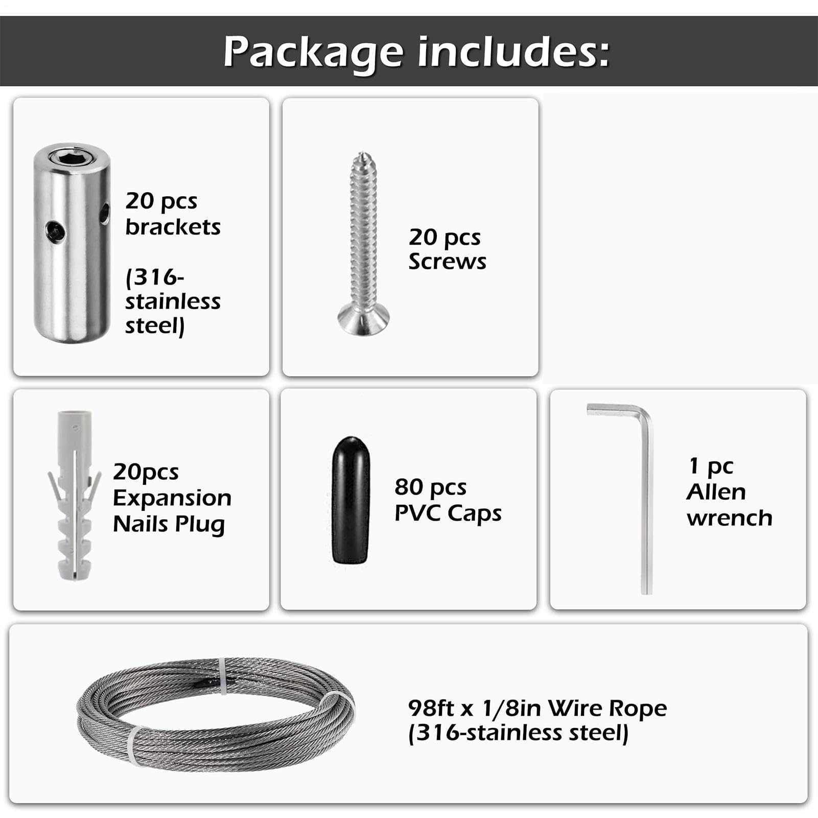 Kit de rejilla de pared de acero inoxidable para jardín, de jardín al aire | libre, kit de rejilla de pared de alambre portátil con todas las llaves, una pared verde, anclajes de