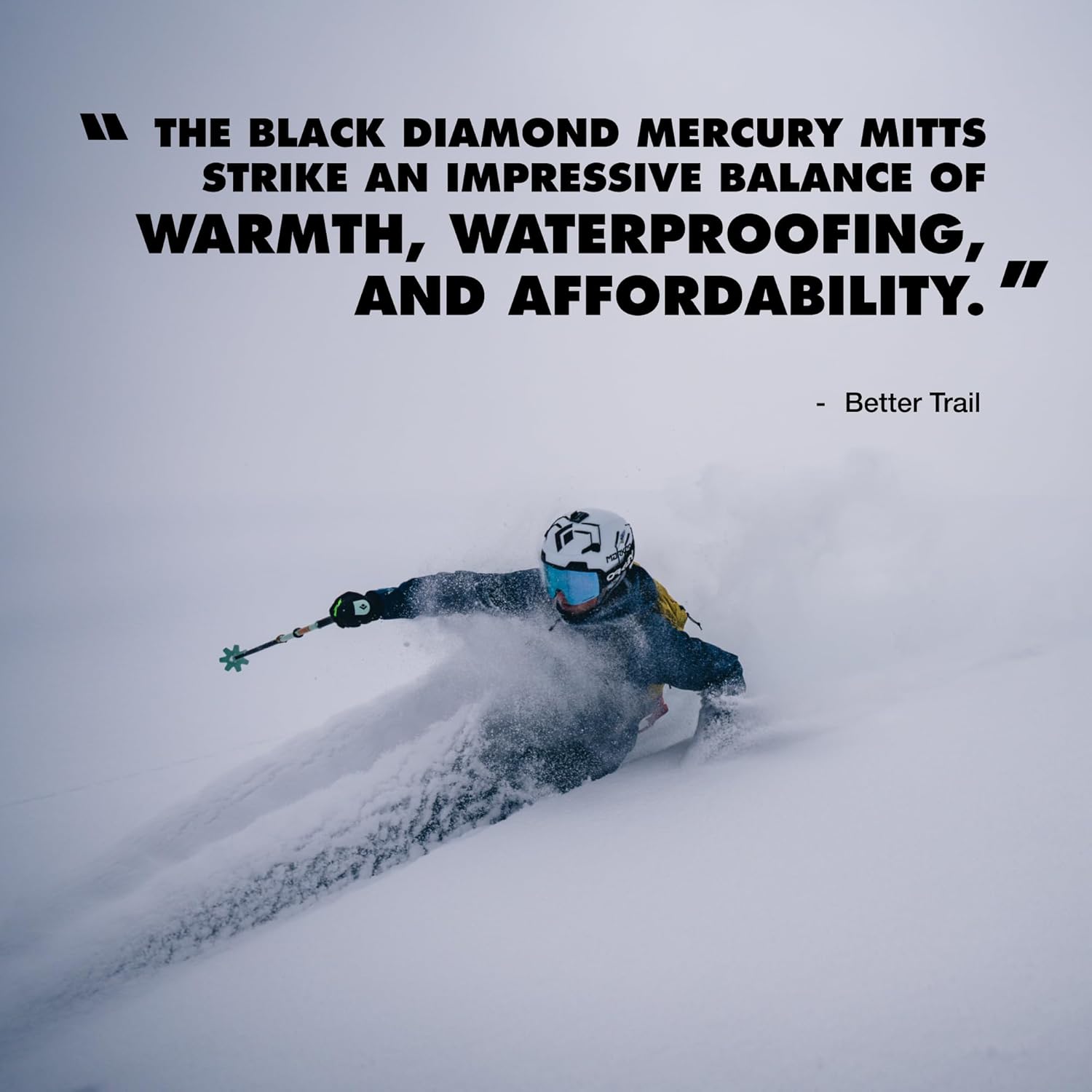 BLACK DIAMOND Men's Mercury Ski/Snow Mitts | Contains Gore-TEX Waterproof Insert | Includes Primaloft Gold Fleece Lining | Removable Liner Mittens - Image 4