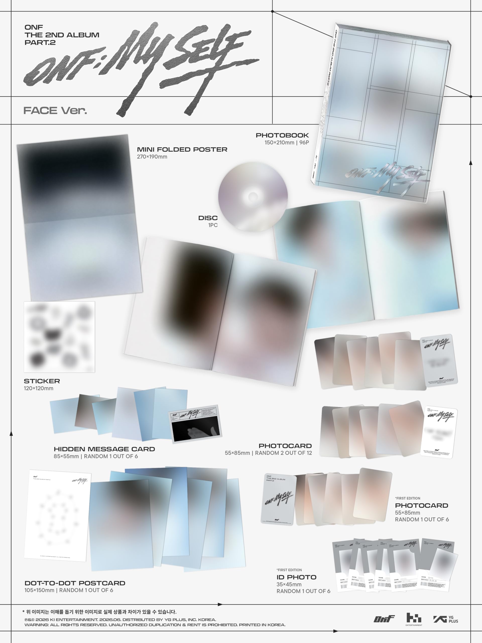 ONF ONF:MY SELF [3 Ver Set (1 Photobook + 1 Digipack + Platform Ver.) Random Cover] The 2nd Album Part.2