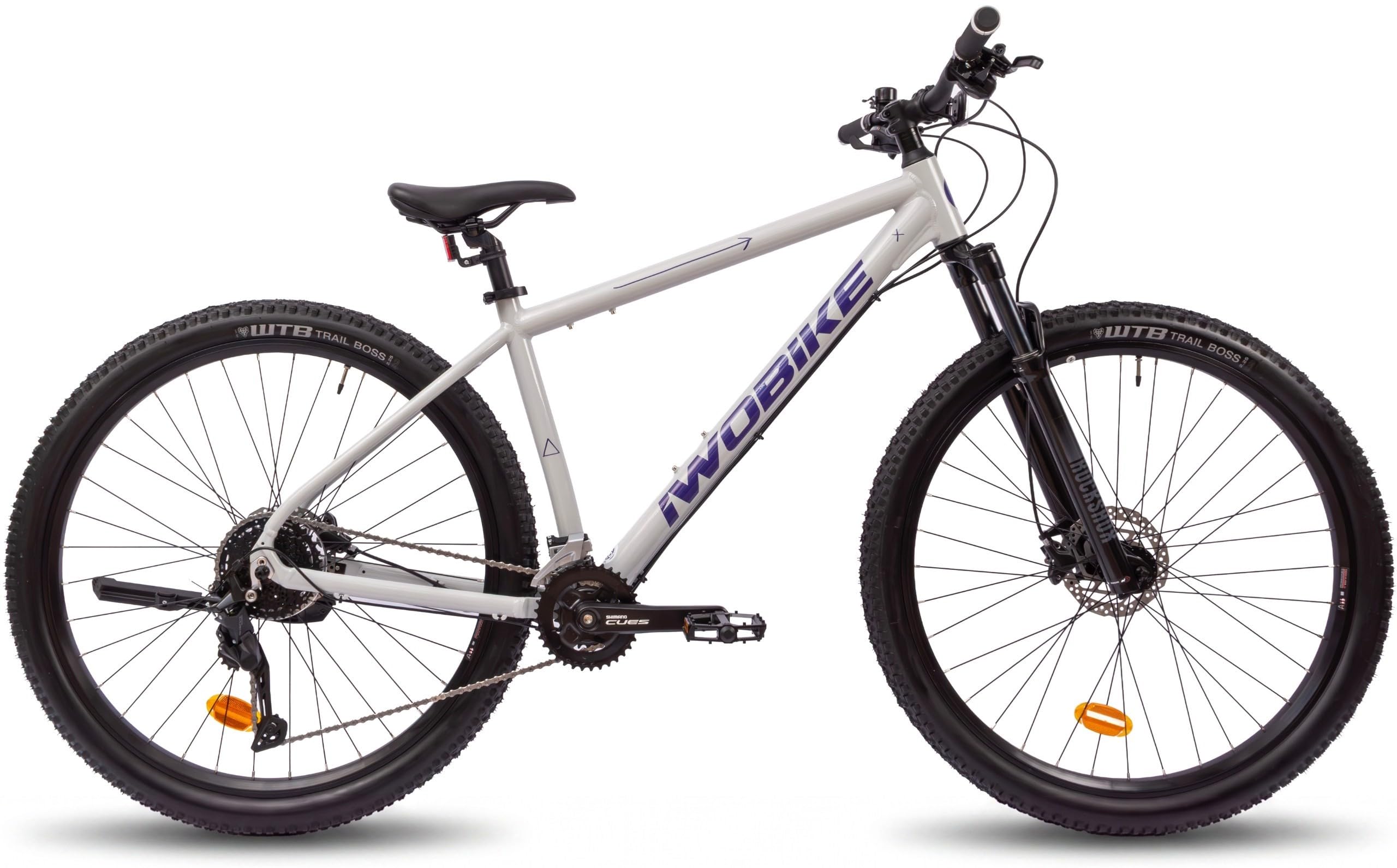 Rower Górski MTB 29", Szary z Fioletowymi Akcentami, Męski, 18-Biegowy