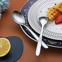 Vista 5 de Cucharitas de 6 cucharas de cubiertos de acero inoxidable, cucharas pequeñas de acero inoxidable, cucharas de té para el hogar, cocina