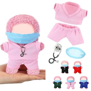 17cm Doll Clothes Doctor Nurse Scrubs Outfit Set for 17cm Dolls with Mini Mask Stethoscope Cute Nurse Uniform with Accessories Gift for DIY Dress-up Lovers & Collectors(Pink) - Amazon product rated Grade B