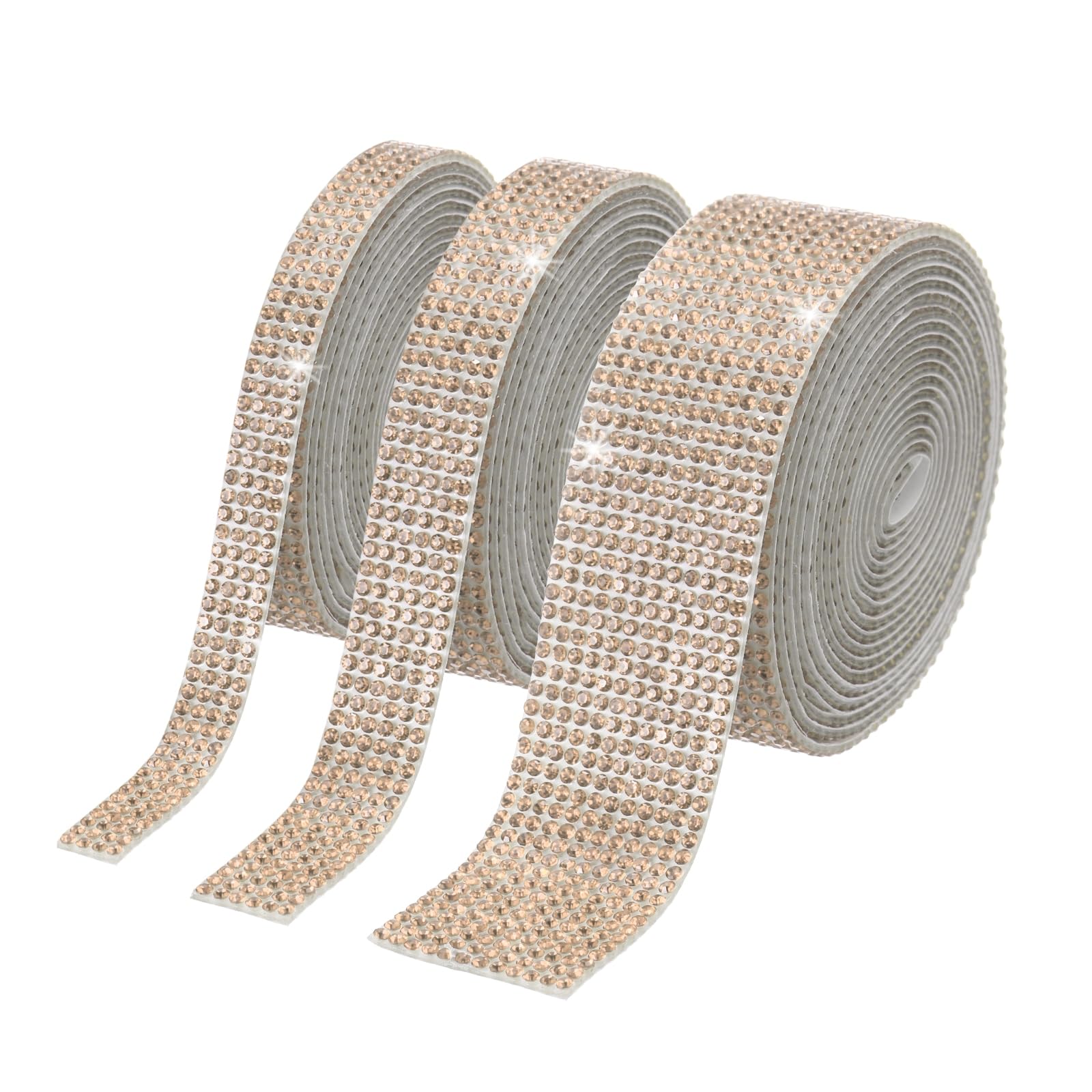Cinta de diamantes de imitación PATIKIL autoadhesiva con 3 rollos de resina brillante para manualidades