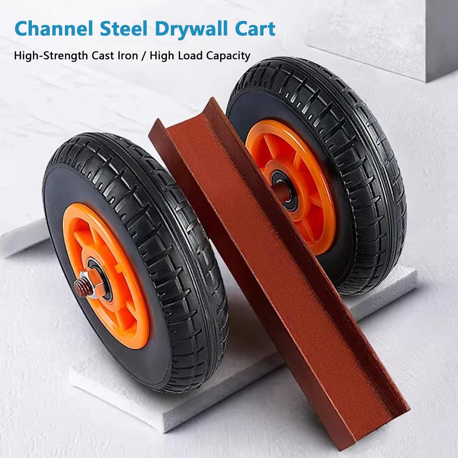 Carro para Transportar Paneles de Puertas, Carga de 200 kg | Carro de Acero para Paneles, Ancho de la Ranura: 45 mm, 2 Ruedas, para Losas de Piedra, Vallas(6in Wheel)