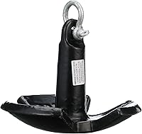 Vista 2 de Seachoice River Anchor, hierro fundido recubierto de vinilo negro, 12 libras.