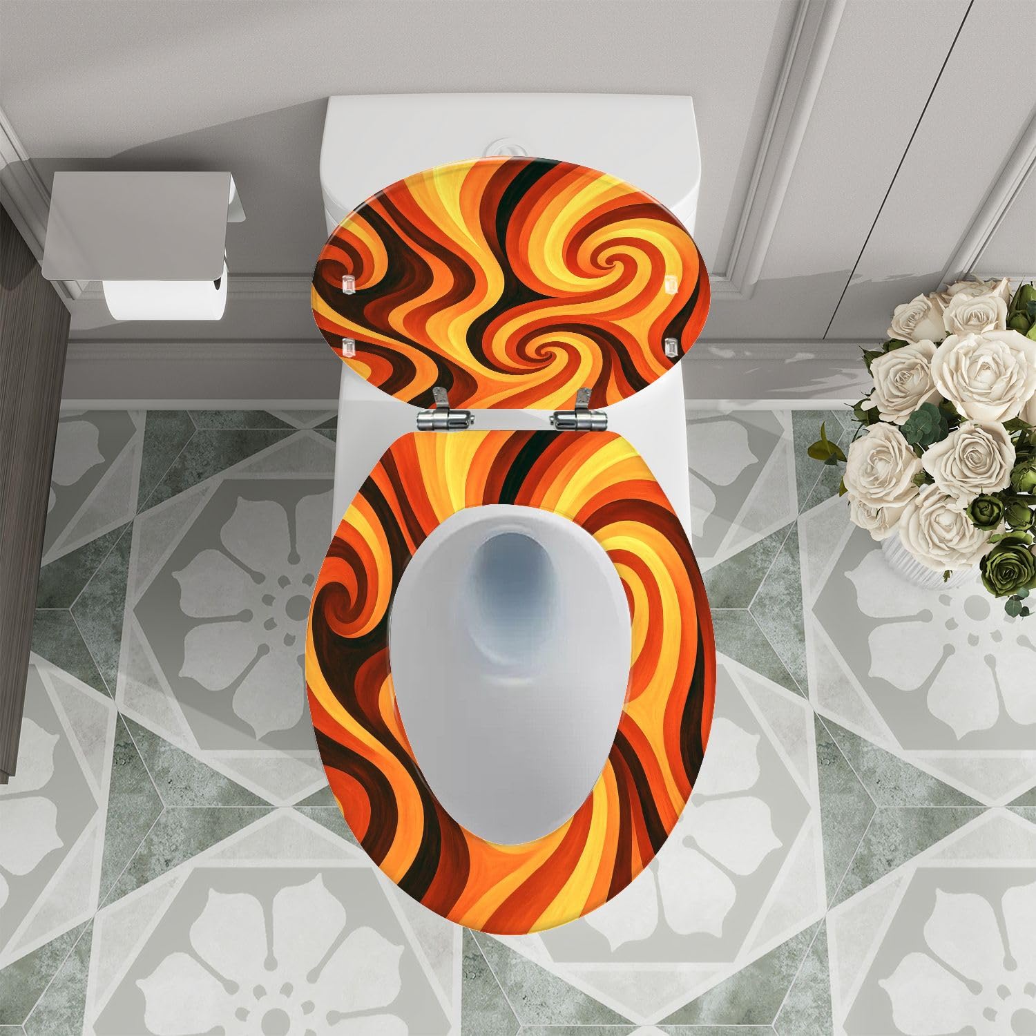 Asiento de inodoro alargado para baño