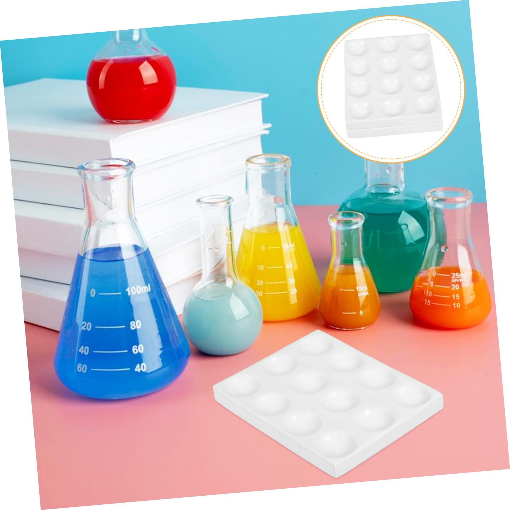 5 Pezzi 12 Piastre Di Reazione Per Test Chimici Da Laboratorio 12 Fori in Ceramica Porcellana Fornitura Per Esperimenti Scientifici