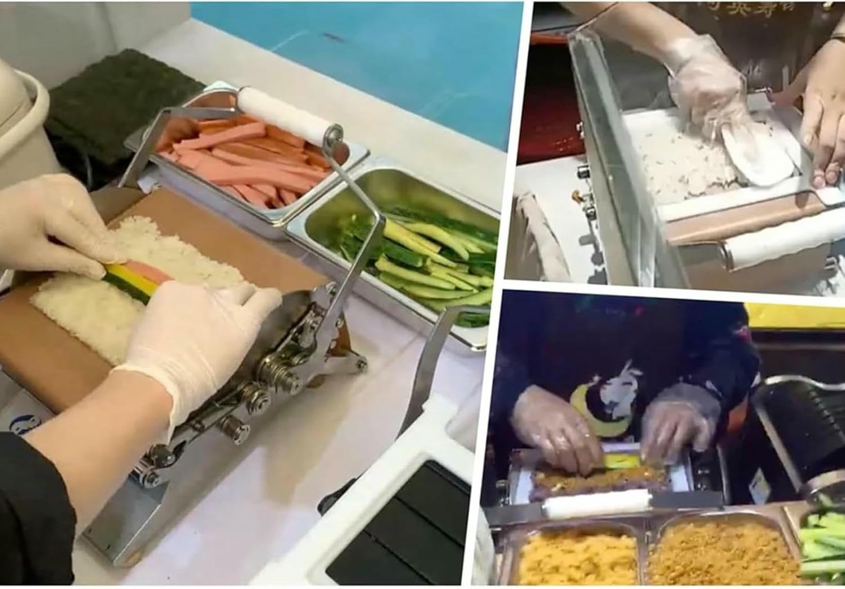 Mała okrągła maszyna do formowania rolek ryżowych do wałka do sushi, bambusowa mata do zwijania sushi zestaw dla początkujących