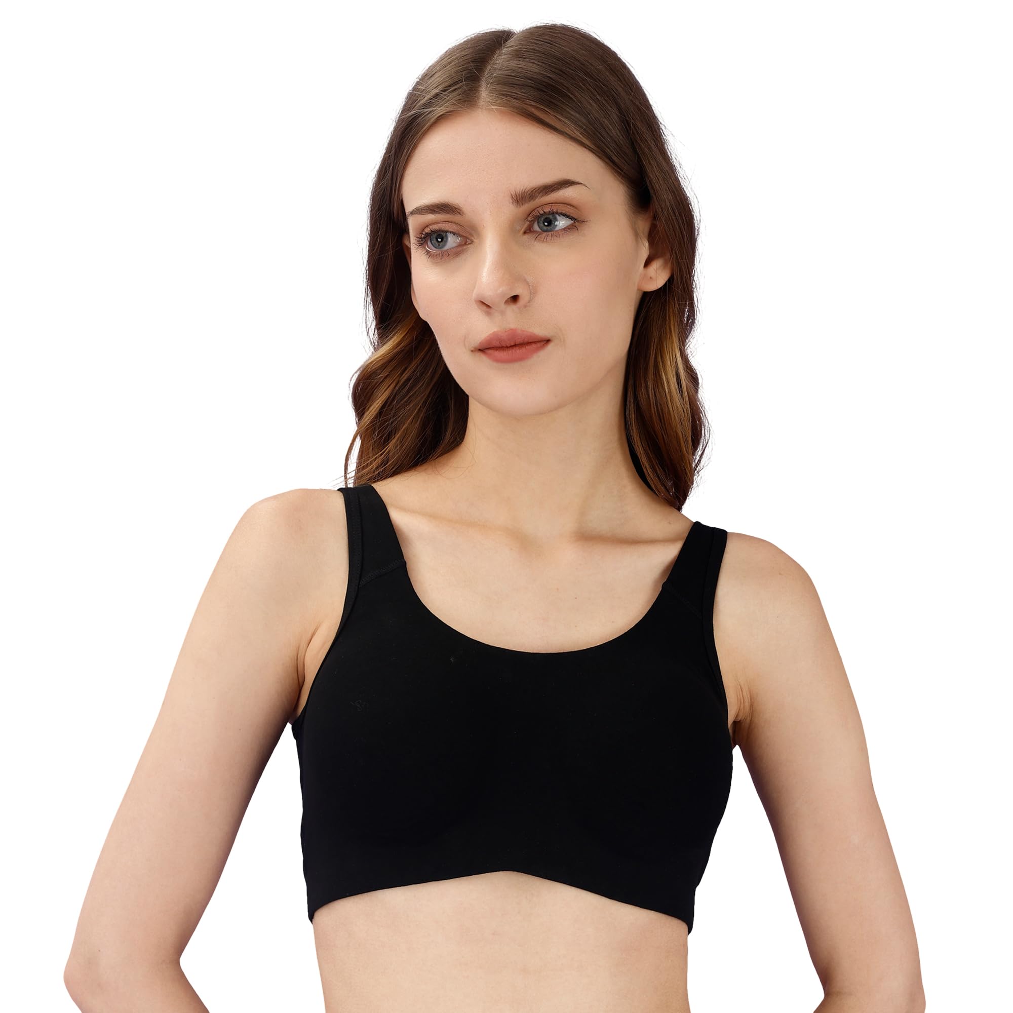 Women Non-Wired Non Padded Full Coverage Low Impact Slip on Sports Bra-image-46
