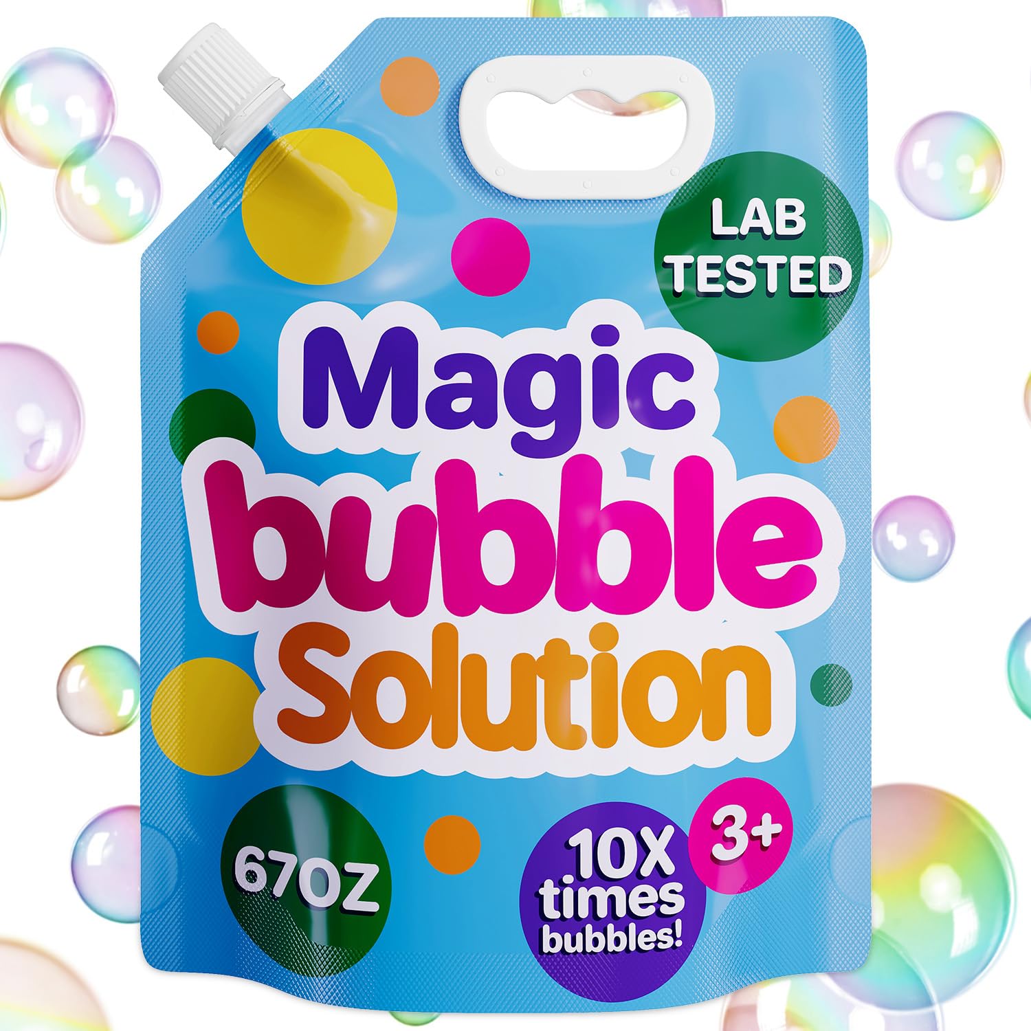 Amazon.com: Klevly 67 oz Iridescent Bubble Solution Refill | Non