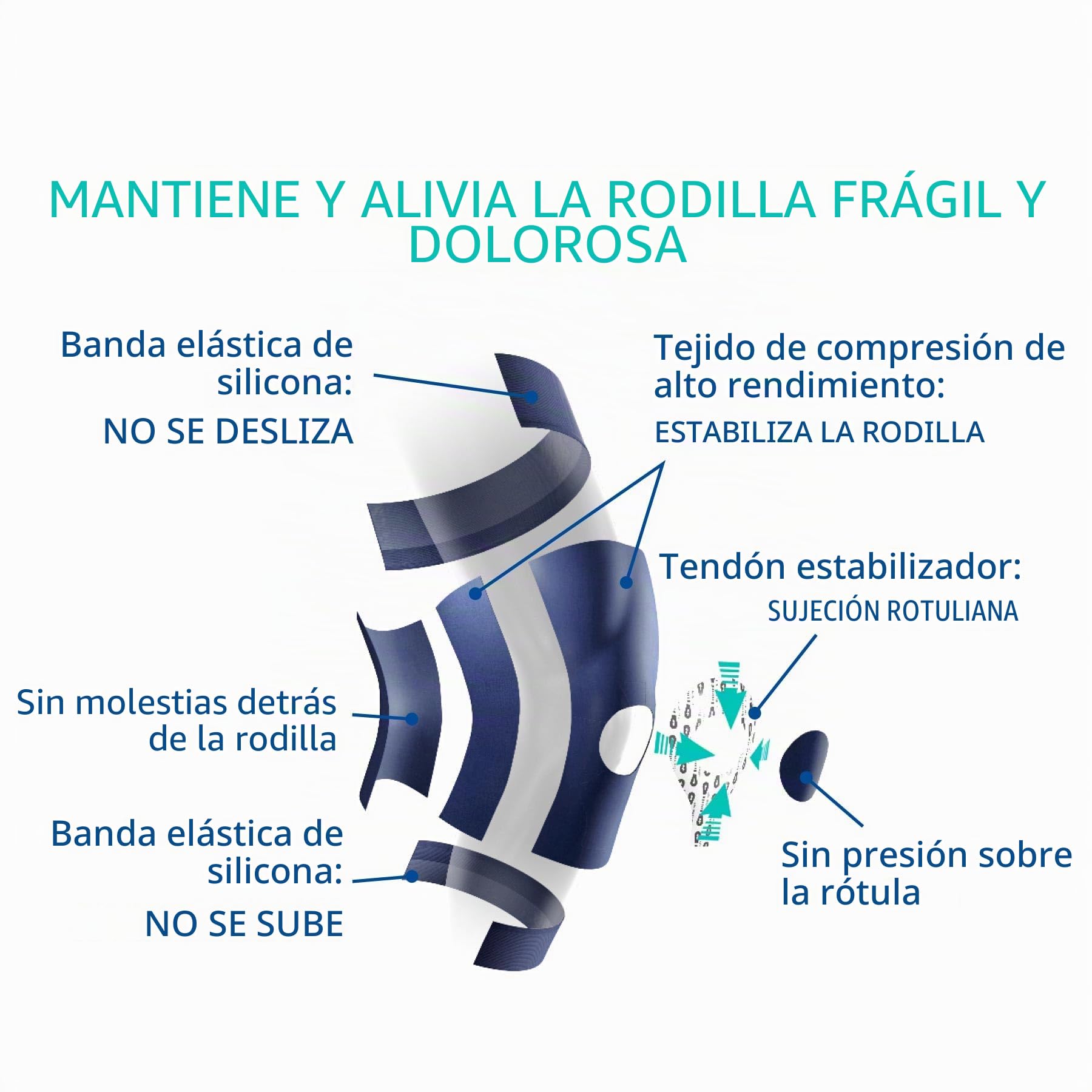Epitact | Rodillera Rotuliana Physiostrap Médico | Artrosis de Rodilla, Síndrome Rotuliano | Alivia y Asegura las Rodillas Frágiles | Delgada, Flexible, Ultracómoda (XL)