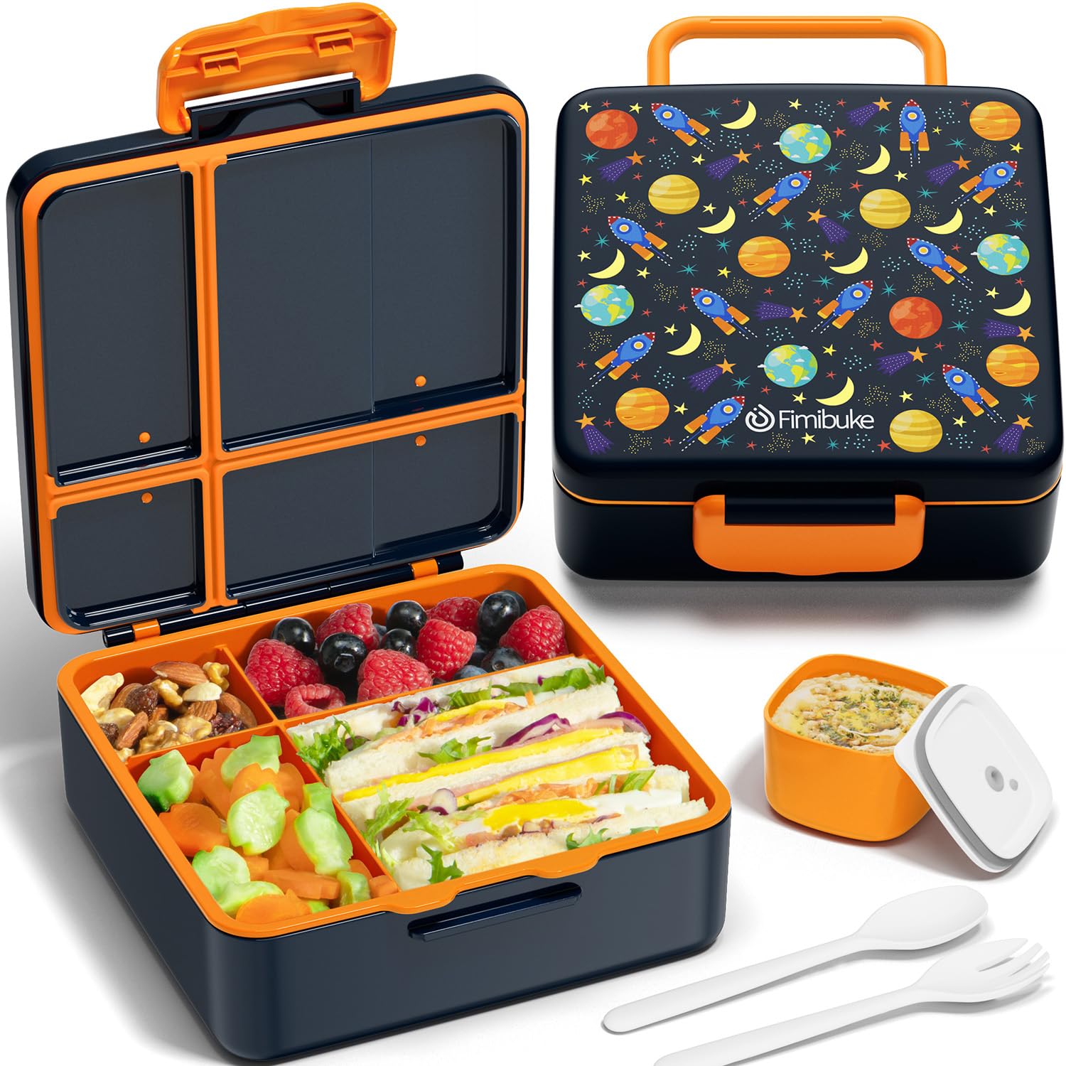 Fimibuke Bento Lunch Box for Kids, Toddler Bento Box with 4 Compartments