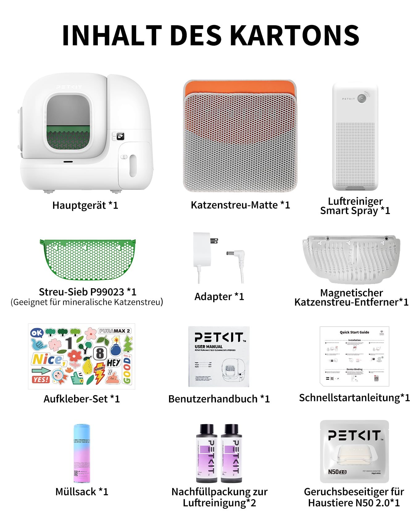 PETKIT Pura Max 2 Selbstreinigende Katzentoilette, 76L Katzenklo Selbstreinigend,xSecure,Geruchsbeseitigung,App-Steuerung,Große Fassungsvermögen,Automatisches Katzenklo für Mehrere Katzen