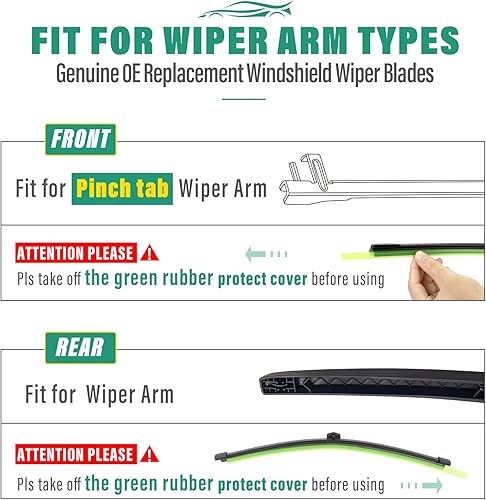 Vista 249 de 26" 20" 16" Windshield Wiper Blades Replacement for Dodge Grand Caravan 2008-2020 / Chrysler Town & Country 2008-2016 Premium All Weather Front Rear