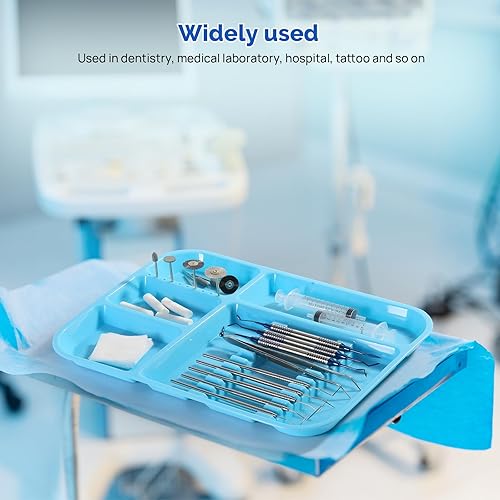 Miniatura 7 de JMU Bandejas para instrumentos dentales, bandejas separadas divididas de plástico autoclave 13.25 "x 9.75" Tamaño B, bandejas de configuración