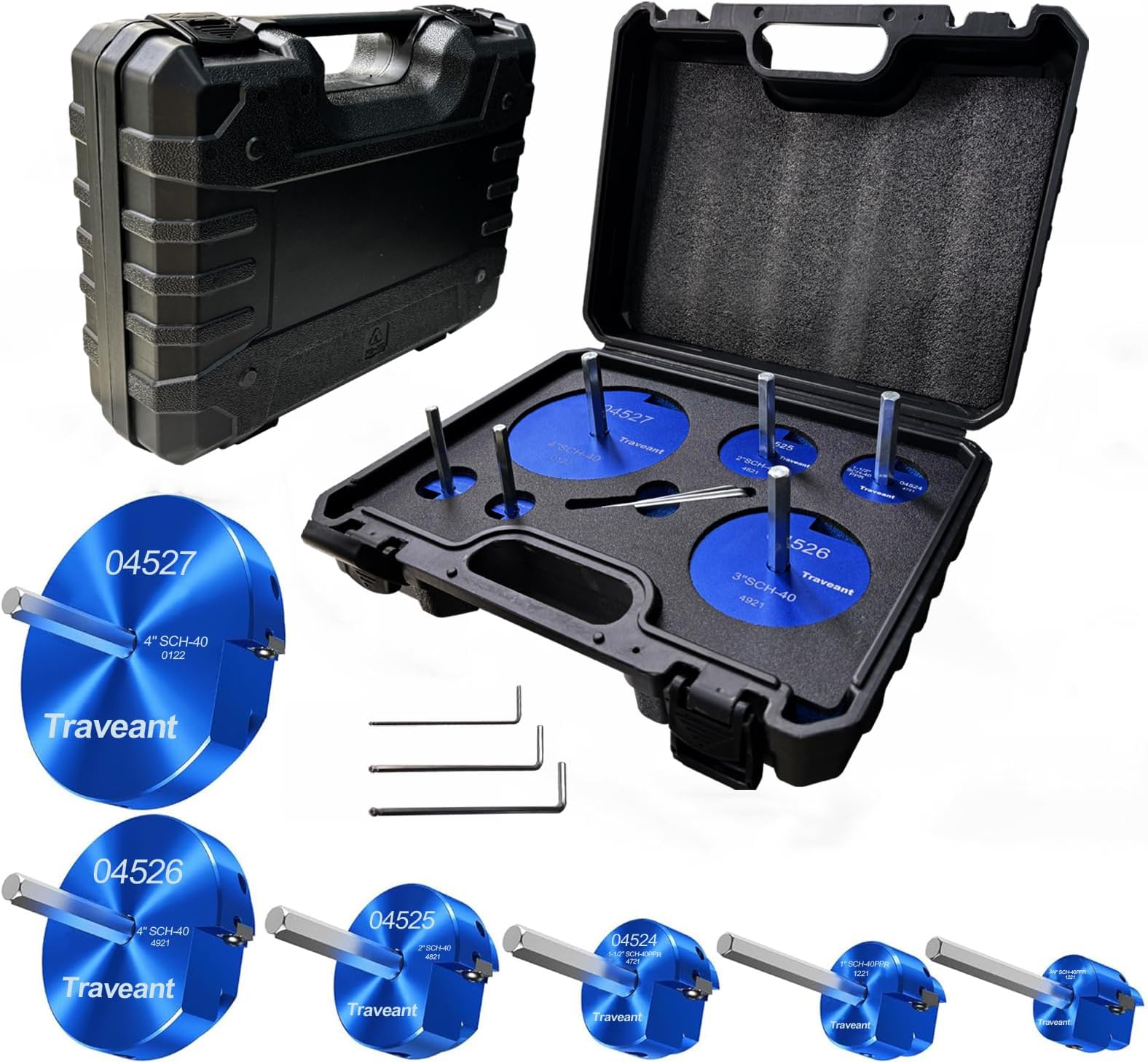 TRAVEANT PVC Pipe Reamer Kit, Plastic Pipe Fitting Reamer 6PCS, PVC