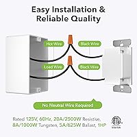Vista 5 de BN-LINK Heavy Duty 60-Minute in-Wall Spring Wound Countdown Timer Switch for Lights, Mechanical Switch Timer for Bathroom Exhaust Fan, No Neutral