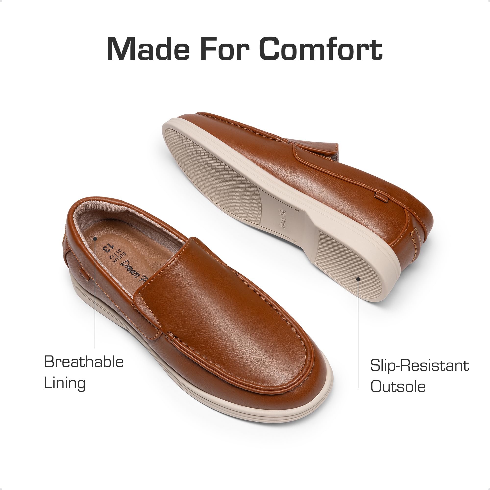 DREAM PAIRS Chłopięce buty do garnituru, wsuwane, buty rekreacyjne (małe dziecko/dziecko/szkolne)
