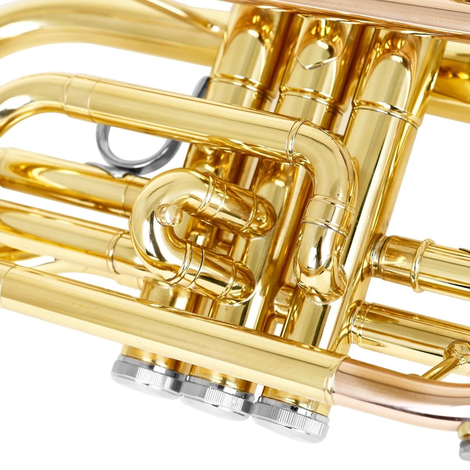 Cornetta Sib Placcata Oro Strumento Professionale In Ottone Con Custodia E Accessori Per La Pulizia Ensemble Di Trombe Standard