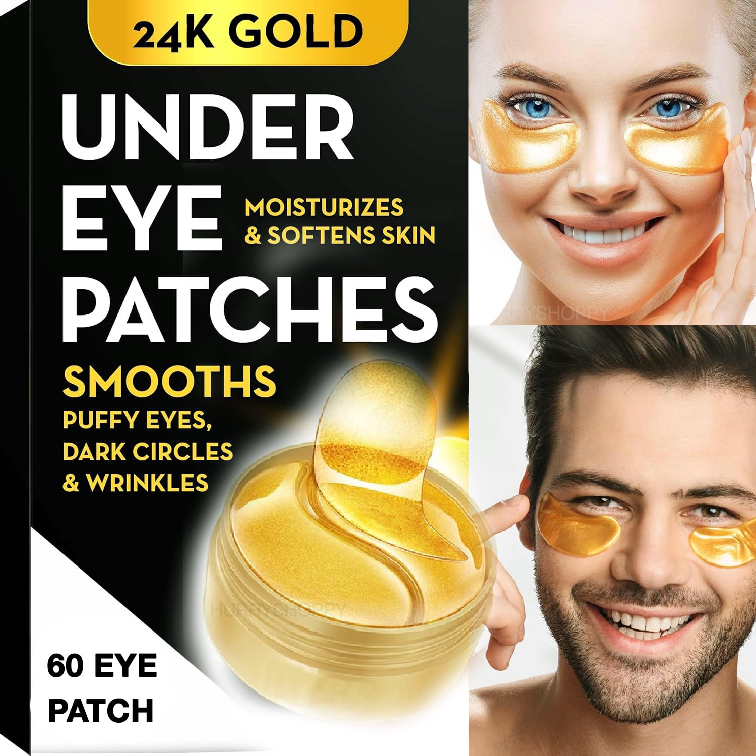 HURRYSHOPPY Under Eye Patch Mask Gel for Dark Circles Removal 24k Gold Dark Circle Spot Eye Cooling Gel Pads Puffy Eyes Remover Relaxing Reduce Bags Puffiness Brighten & Wrinkles Patches for Men Women-image-37