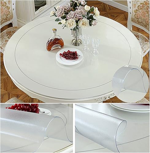 Mantel esmerilado de 0.079in de grosor, de plástico redondo, de PVC, antideslizante, antideslizante, antideslizante, transparente, impermeable, para