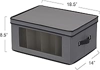 Vista 3 de Household Essentials Caja de almacenamiento para copas de vino tipo globo, estructura resistente y asas, panel con ventana, tapa completamente