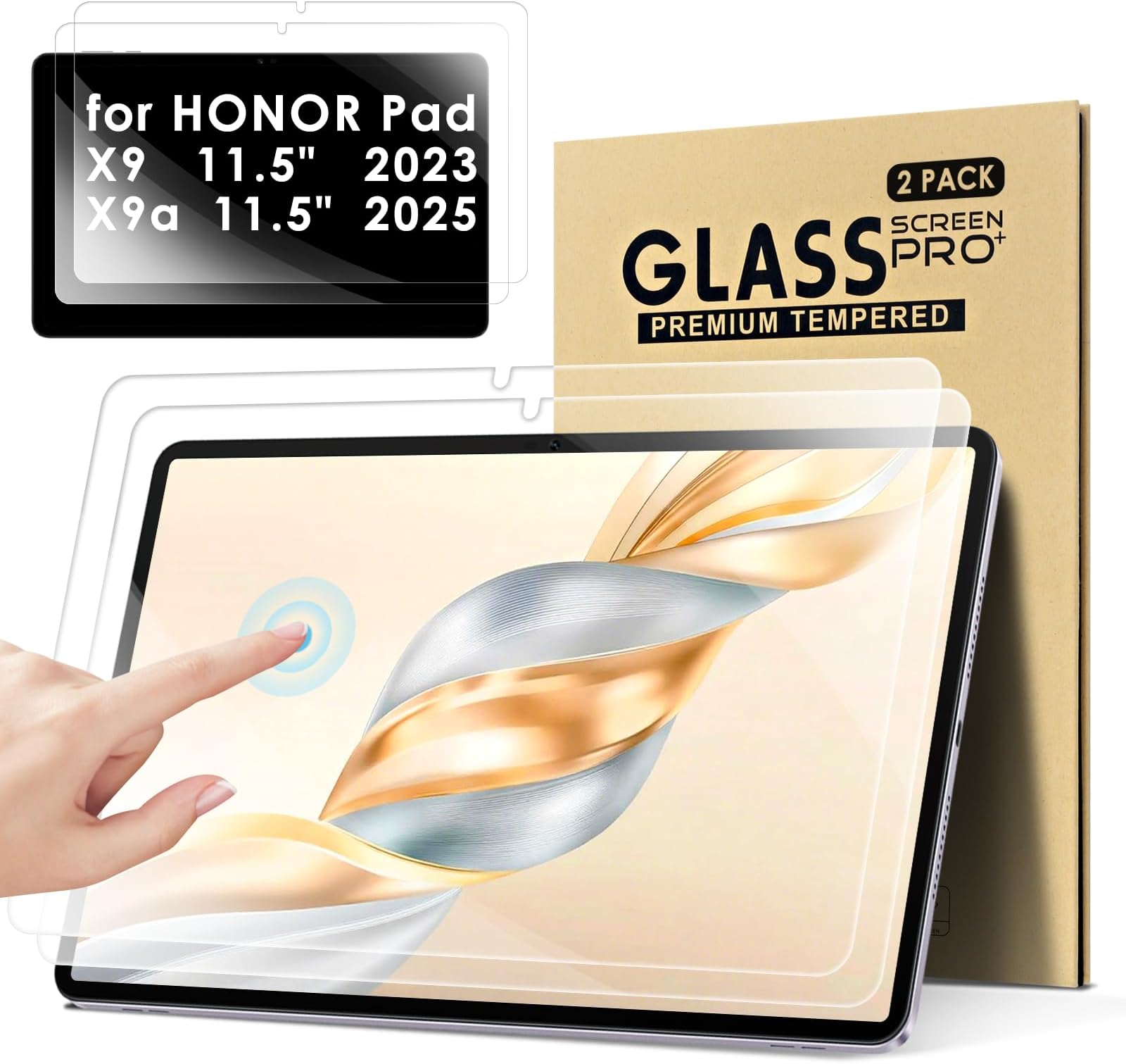 KATUMO【2 Pack Screen Protector For HONOR Pad X9 / X9a 11.5 inch HD Clear Scratch Resistant Tempered Glass Film for HONOR Pad X9 / X9a 11.5 inch