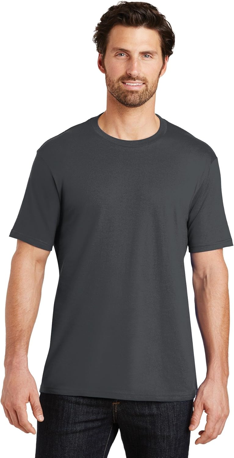 District Made Mens Perfect Weight Crew Tee. DT104 Jet Black | Amazon.com