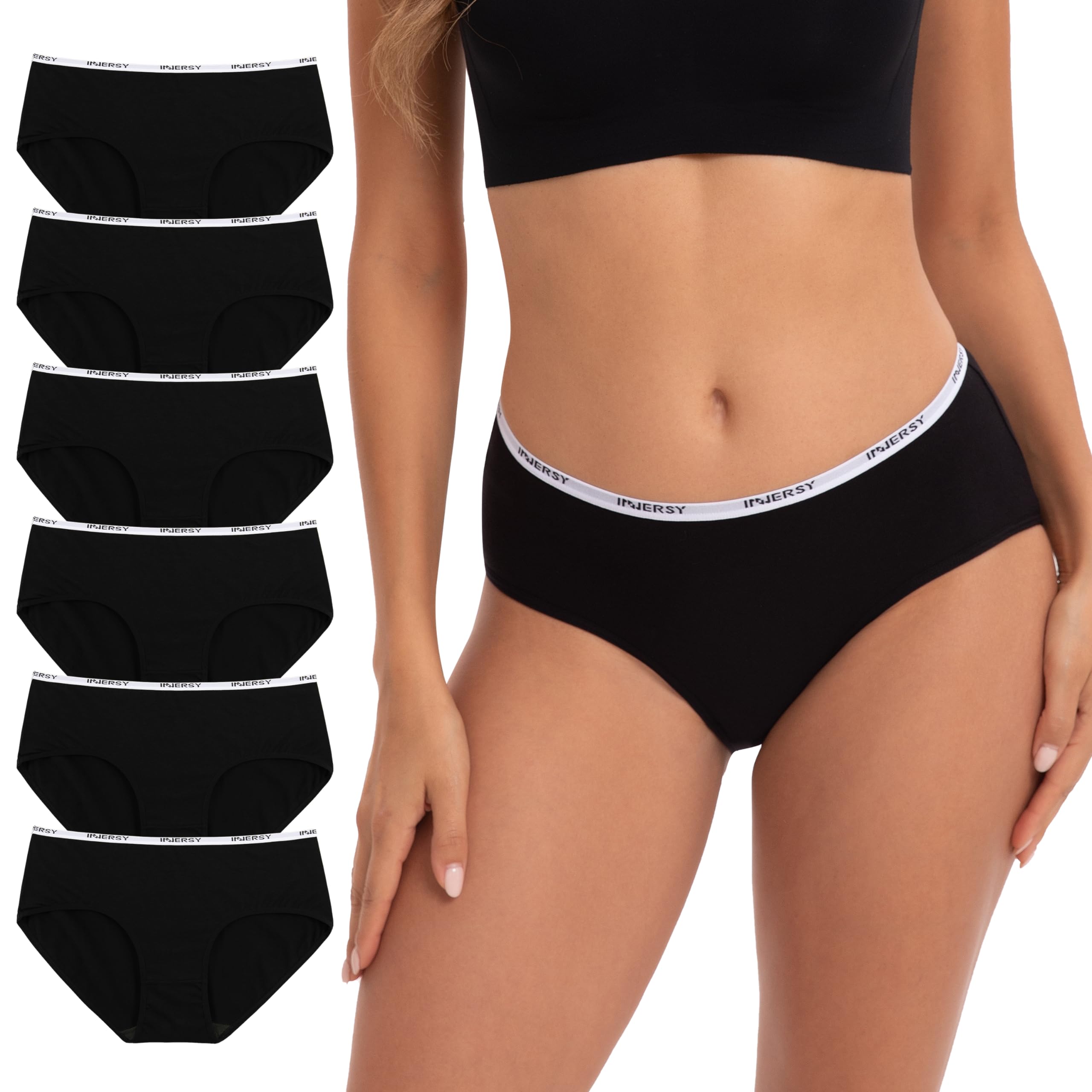 INNERSY Unterhosen Damen Baumwolle Slips Mehrpack Hipster Bequem Unterwäsche 6er Pack