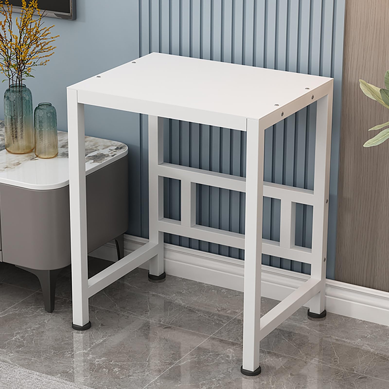 Robot Vacuum Cleaner Storage Rack,Robot Vacuum Stand Cabinet, Double-Tier Storage Shelf for Vacuum Cleaner, Metal Side Table with Two-Tier Design, Home Organizer for Living Room and Bedroom