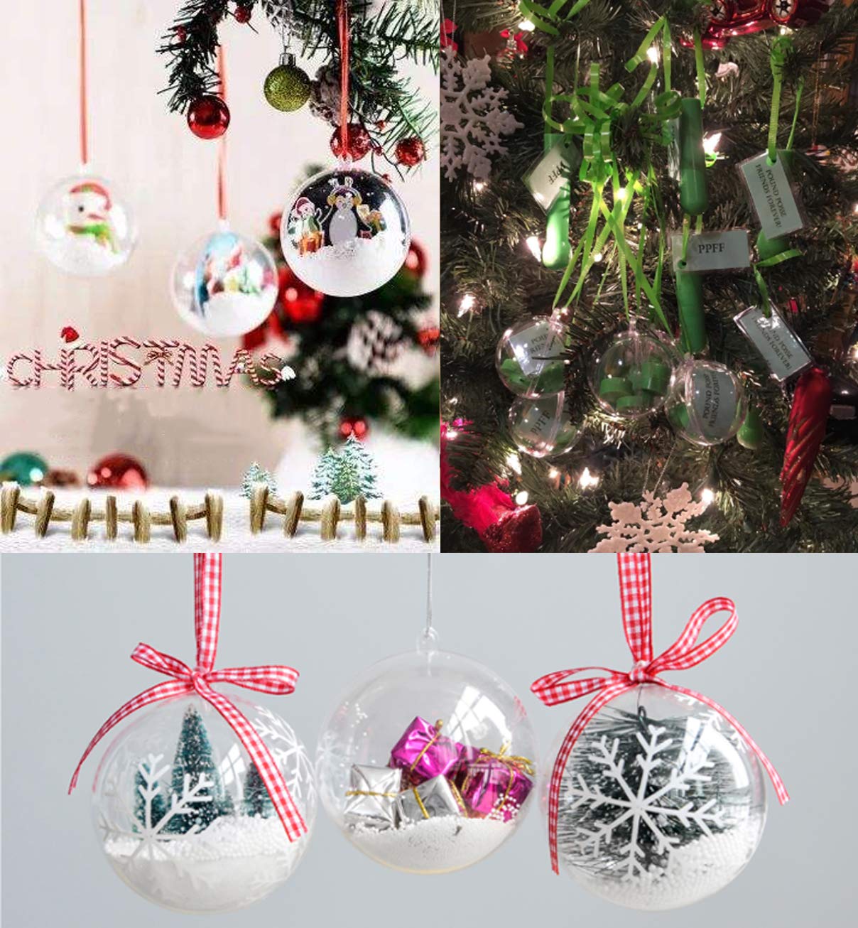 Amazon.co.jp: Tmflexe クリスマスクリアボールオーナメント 20個