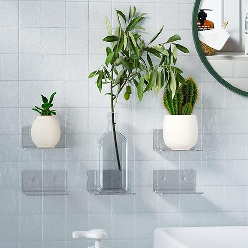 Miniatura 2 de Estantes de pared de acrílico para almacenamiento, estante flotante, estantes de exhibición transparentes, repisas para figuras pop, organizador de