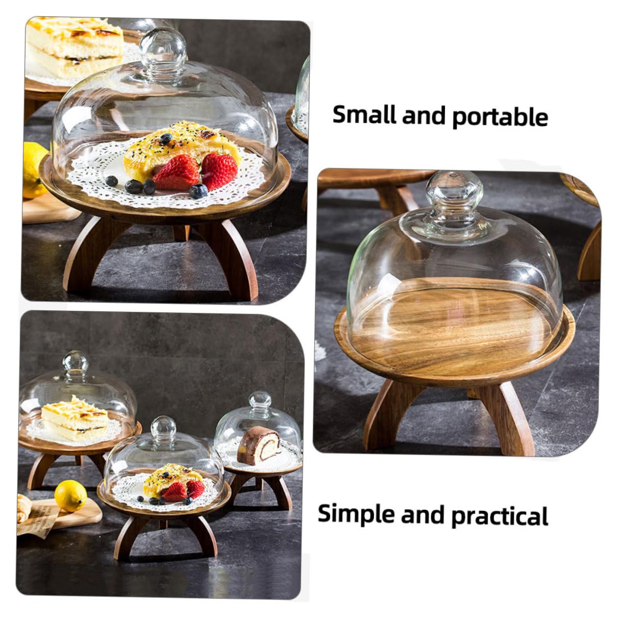 Copertura in Vetro Bianco Tonda per Frutta e Snack, Protezione Robusta per Piatti da Dessert e Frutta, Design Semplice e Raffinato per Uso Quotidiano