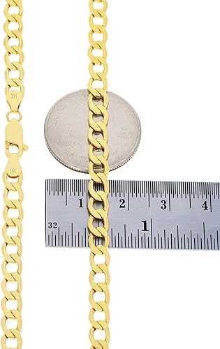 Miniatura 9 de Nuragold Pulsera de cadena de eslabones cubanos de oro amarillo de 14 quilates de 0.217 in, joyería para hombre y mujer de 7 pulgadas, 7.5 pulgadas,