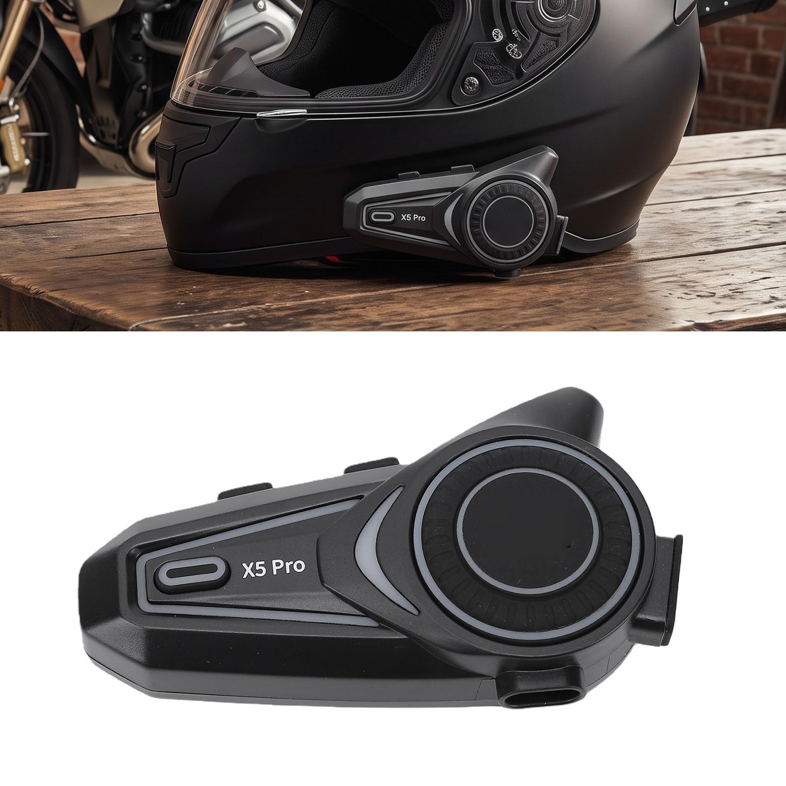 Casco Bluetooth Moto 500m IP67, Batteria 1150mAh, per Motociclisti