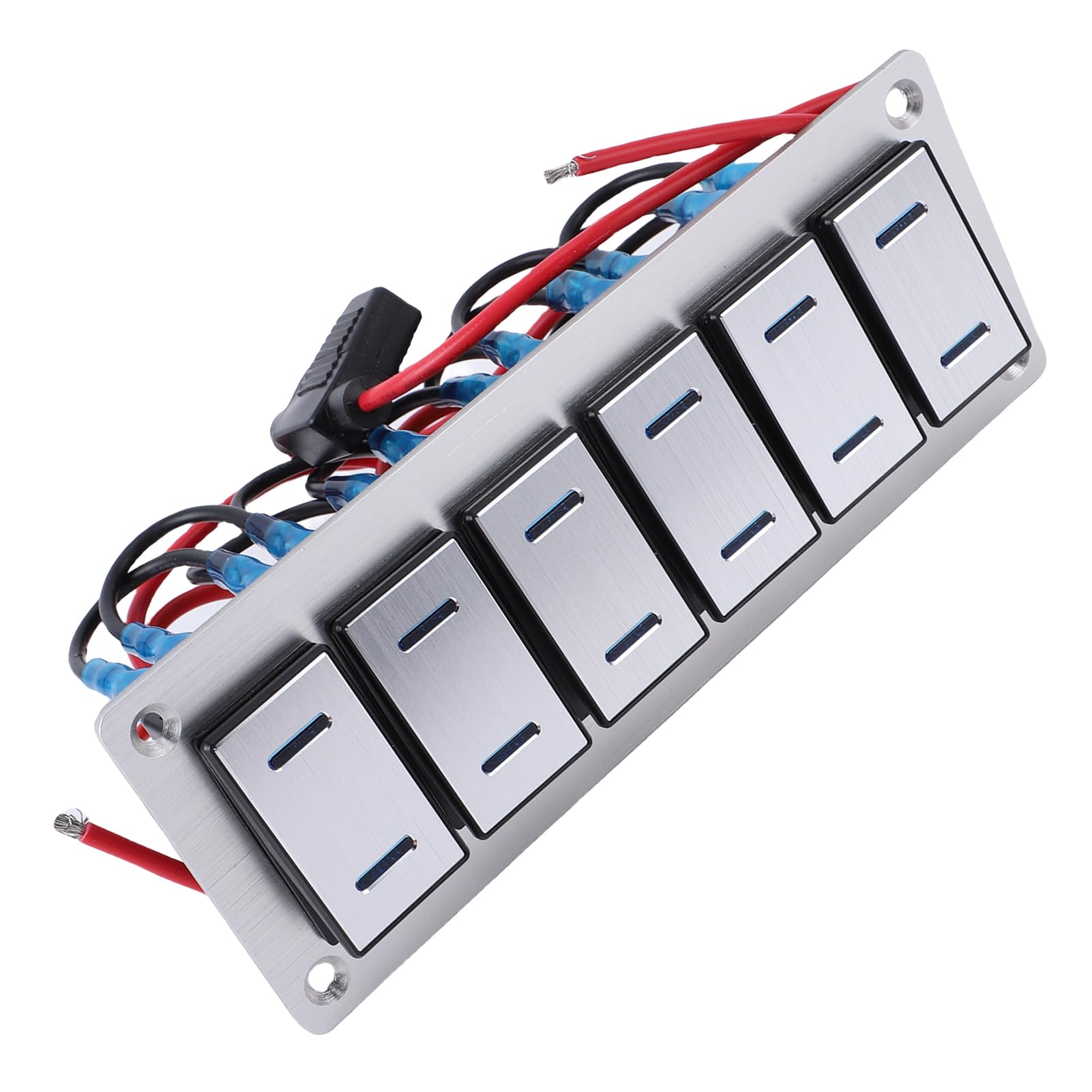 6 Gang Switch Panel, Aluminiowy Przełącznik Łopatkowy, 12V 24V,