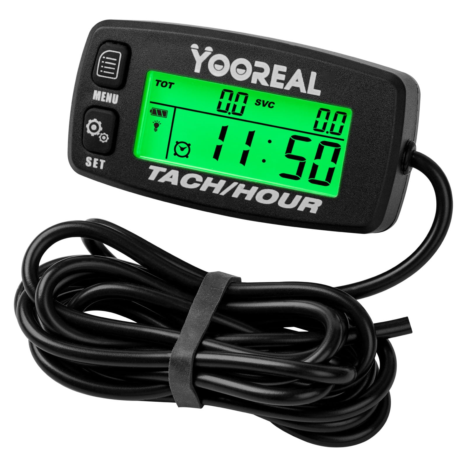 Yooreal LCD-Drehzahlmesser, Wartungserinnerung, Rasentraktor, Generator, Rasenmäher, Kettensäge, Außenborder, Schneemobil, austauschbare Batterie
