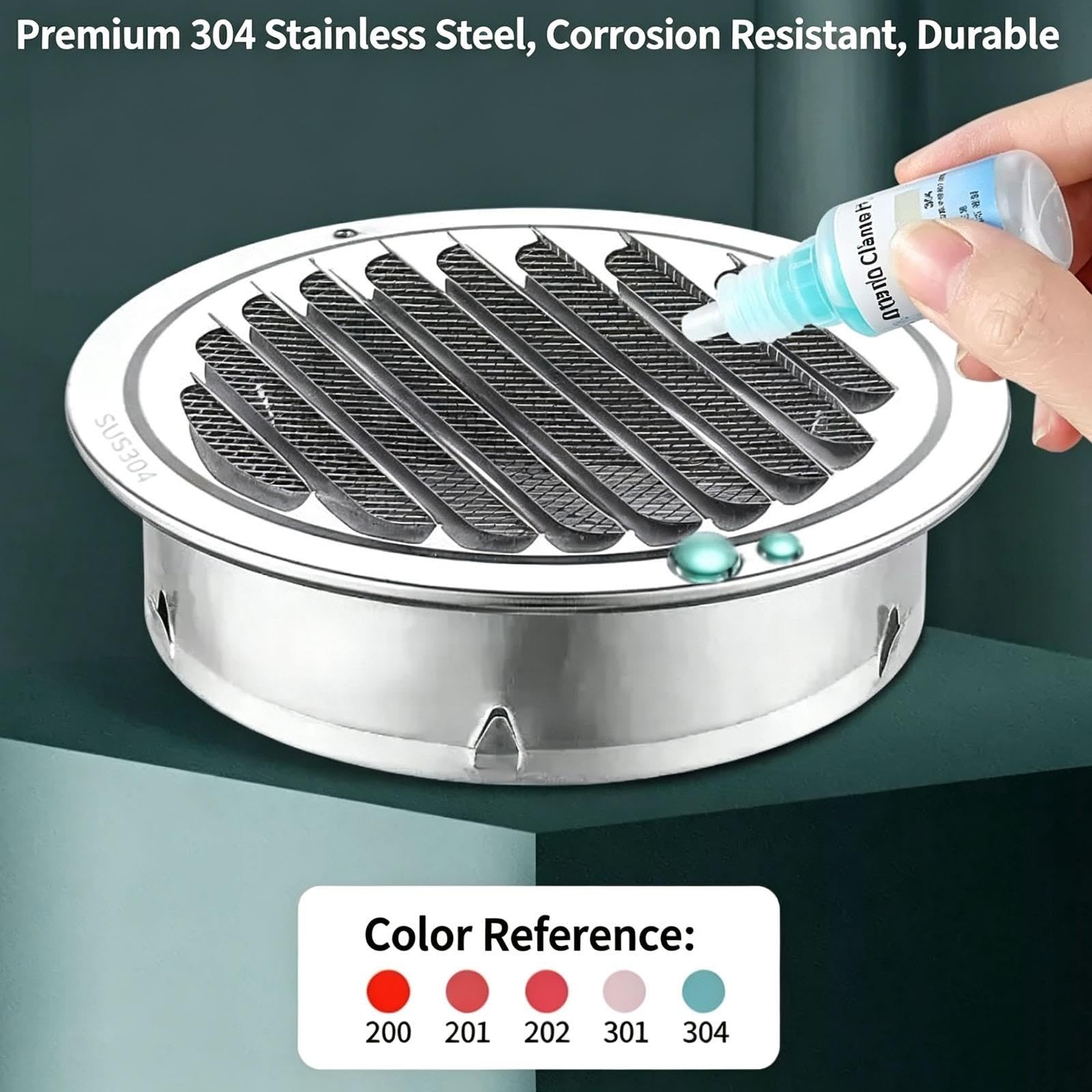 Griglia di Ventilazione Rotonda Copertura di Sfiato con Rete 60 100 150mm