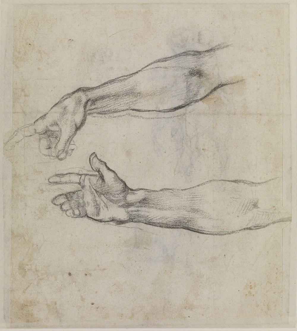 Michelangelo The Drunkenness of Noah tableau sur toile avec cadre marron en taille M