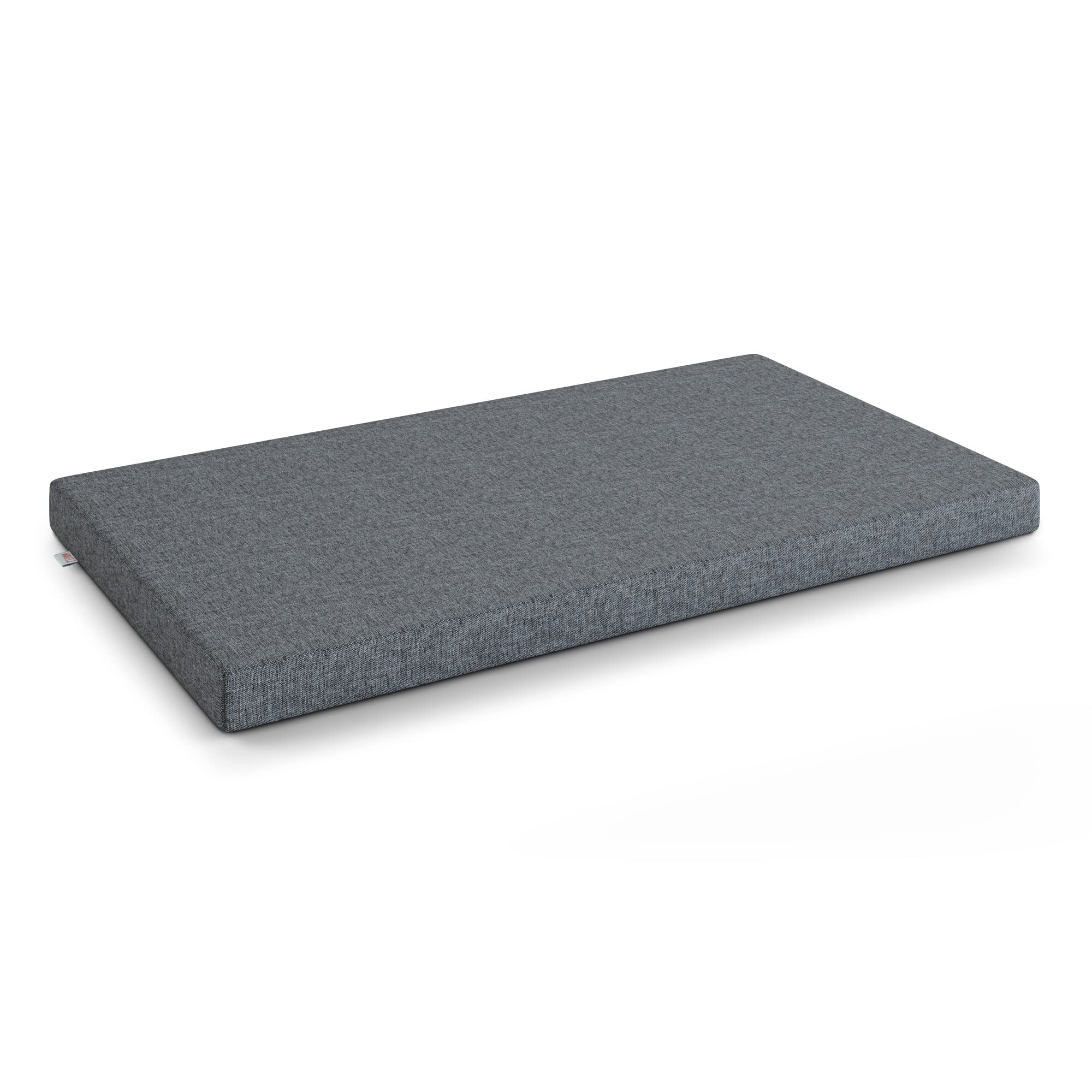 MSS e.K. Hundematte Leo 60 x 100 cm in Anthrazit Hundekorb mit abnehmbaren Polyester-Bezug und weicher Polsterung waschbares Hundekissen 100 x 60 x 6 cm Hundematte Hundesofa Welpenbett