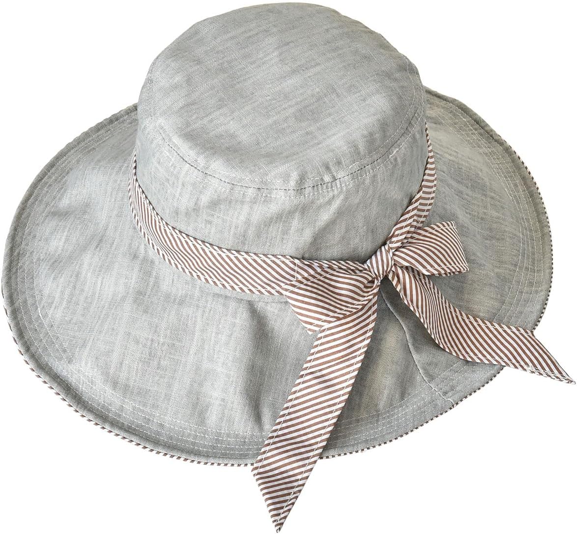 SOMALER Sun Hats for Women Roll-up Wide Brim Summer Beach Hat Foldable Floppy Cotton Hat - Image 2