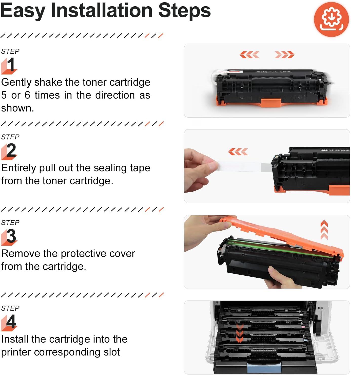 v4ink 1PK Remanufactured Toner Cartridge Replacement for Canon 118 CRG118 HP 304A CC530A Black Toner Ink for Canon ImageClass MF726Cdw MF8350CDN MF8580Cdw MF8380Cdw LBP7660Cdn Printer