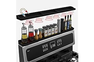 Premium 30" Magnetic Spice Rack for Kitchen, Heat-Resistant Stovetop Shelf Organizer