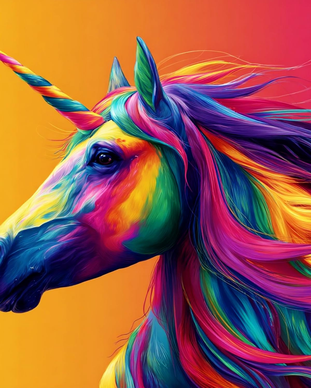 Liubaishi Multicolour Paint By Numbers For Adults, Rainbow Unicorn, 16X20 Inch Canvas, Acrylic Painting Kit With Brushes And Paints